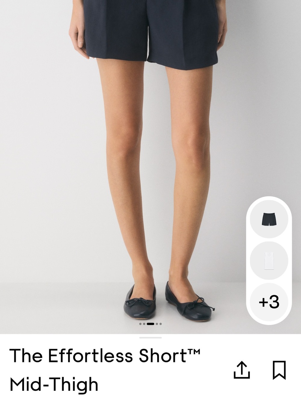 Aritzia Navy Effortless Short